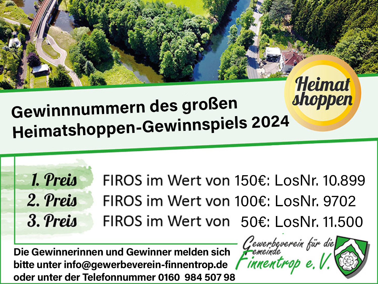 Heimatshoppen 2024 Bekanntgabe Gewinnnummern